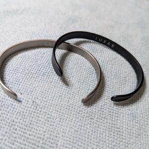 Luxar Titanium Men's Cuff Bracelet Set